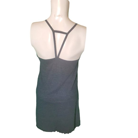 Chaser Slate Blue Jersey T-Shirt Dress Racerback Strappy Back Mini Dress Sz S - Picture 4 of 5